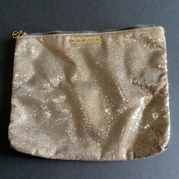 VICTORIA’S SECRET Glitter Gold clutch SPARKLING purse tote - Picture 1 of 5